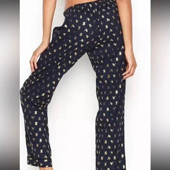 Victoria's Secret Other - VICTORIA SECRET LOUNGE LUX FLORAL PRINT WIDE LEG PANTS SIZE SMALL